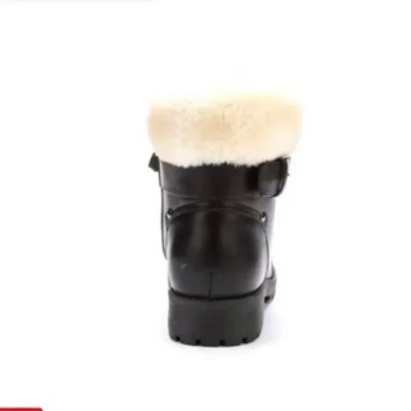 Apres by LAMO Winter Boots Women's Black Leather Faux Fur AW1765 Size 7 - Picture 4 of 9